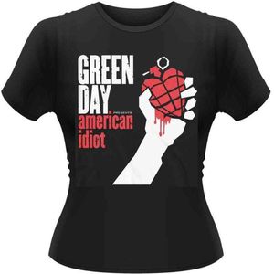 Green Day Dames Tshirt -XL- American Idiot Zwart
