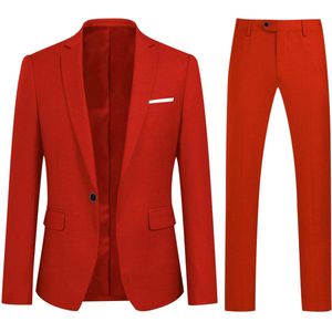 Allthemen Heren 2-Piece Suit - Zaken moderne casual jas pak - S