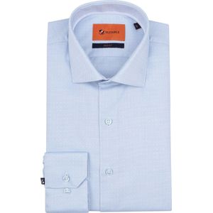 Suitable - Overhemd Extra Lange Mouwen Dobby Point Lichtblauw - Heren - Maat 40 - Slim-fit