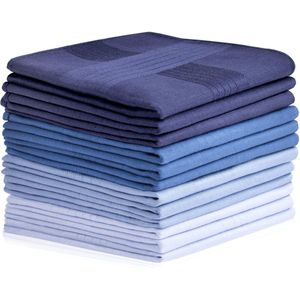 Ibenzoa® Traditionele Herenzakdoeken van Katoen - Set van 12 Stuks, 40 cm x 40 cm