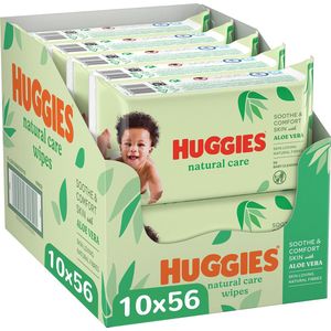 Huggies billendoekjes - Natural Care - 10 x 56 stuks -  560 doekjes - voordeelverpakking