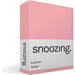 Snoozing - Laken - Katoen - Lits-jumeaux - 280x300 cm - Roze