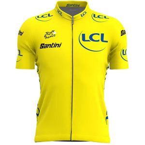 Santini Replica Tour De France Overall Leader Korte Mouw Wielertrui Geel XS Man