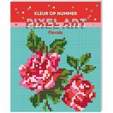 Kleuren op nummer Pixel art - Florals