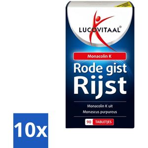 10 x Lucovitaal - Supplement - Rode Gist Rijst - Monacolin K - 90 Tabletten - Supplement - Natuurlijke Supplementen