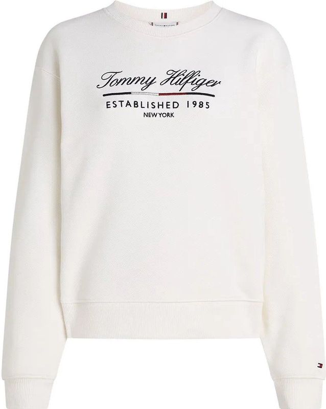 Tommy Hilfiger - MDRN REG SCRIPT C-NK SWTSHRT WW0WW43574 - Pullover Sweatshirt - Wit
