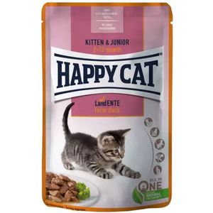 Happy Cat - Natvoer - Kitten En Junior - Eend - 85gr