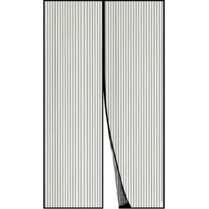 Magnetische Vliegengordijn, Hordeur, Fijn Gaasgordijn, 32 Magneten van Boven-Tot-Onderafdichting - Sluit Automatisch, Houdt Frisse Lucht Binnen & Insecten Buiten (140x240CM, Zwart)