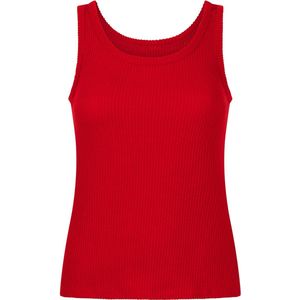 Hunkemöller Geribde singlet van geborstelde jersey Rood XS