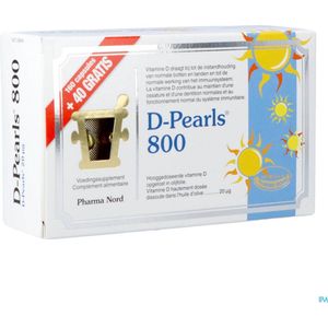 D-Pearls - Gelatinecapsules - 20 μg Vitamine D3 - In Koud Geperste Olijfolie
