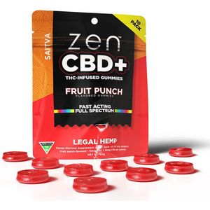 ZEN CBD+ - Fruit Punch - Sativa - 200mg Hemp-Infused Gummies - 10 stuks