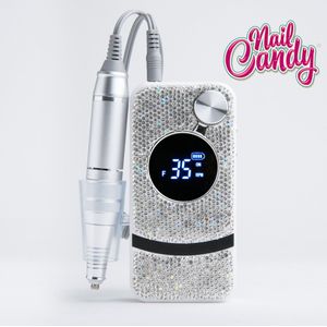 Elektrische Nagelfrees 35.000 RPM – Luxe Glitter Design met Strasstenen – Stil & Krachtig – Nail Candy