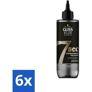 Gliss-Kur - 7 Sec Express Repair Treatment - Ultimate Repair - Herstelt Intensief - 200 ml - Voordeelverpakking - 6 stuks