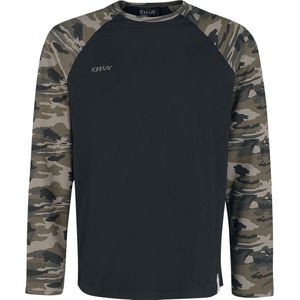 Forplay Jerry Heren Shirt met lange mouwen - camouflage/zwart - M