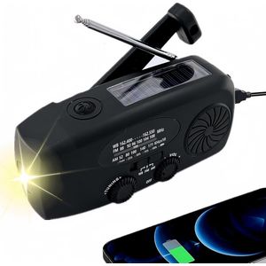 IBETTERTEC - Noodradio - Zonneradio - Draagbare Radio - AM/FM/NOAA Zwengelradio - LED Zaklamp - SOS Alarm - Telefoonoplader - Geschikt voor Camping en Outdoor