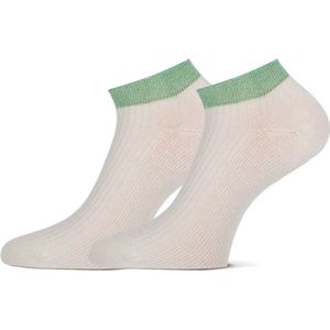 MarcMarcs Amsterdam - Sneakersokken - 2-pack - Dames - Wit Smaragd - Maat 35/38