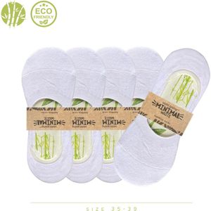 green-goose® Dames Bamboe Footies Wit | 5 Paar | Maat 35-39 | Invisible Socks | Ballerina's | Duurzaam Bamboevezel | Ademend en Superzacht!