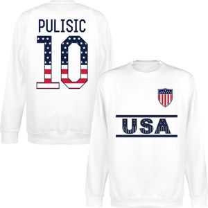 Verenigde Staten Team Pulisic 10 (Independence Day) Sweater - Wit - XXL