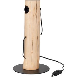J-Line Silas Berangan tafellamp - hout - naturel - woonaccessoires