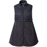 MIAMODA MIAMODA - Dames - lange doorgestikte bodywarmer doorgestikte en geweven stof - Zwart - Maat 42