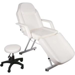 Verstelbare Inklapbare Massagetafel van PU-leer met Kruk - Perfect voor Salon en Thuisgebruik