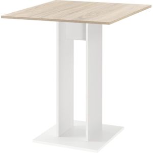 Design eettafel Lindesnes vierkant 65x65x78 cm hout en wit