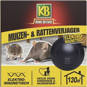 KB Home Defense Ratten- en Muizenverjager - Elektromagnetisch - 130m2 bereik - Diervriendelijk - Ongedierte verjager