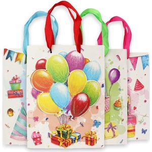 4-delige set cadeautasjes verjaardag met prachtig 3D-effect - 32 x 26 x 10 cm - need in .