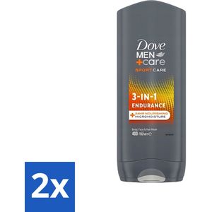 Dove - Shower Gel - 3-in-1 - Men Care Sport Care Endurance - Verfrissend en energiek - 250 ml - Voordeelverpakking - 2 stuks