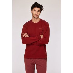 Woody Jongens-Heren pyjama donkerrood - maat L