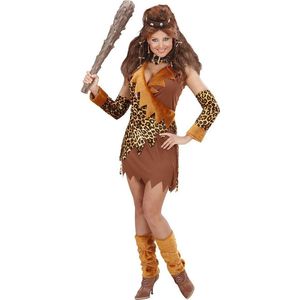 Widmann - Holbewoner & Prehistorie Kostuum - Grotbewoonster Luxe Captain Cavewoman Kostuum Vrouw - Bruin - Small - Carnavalskleding - Verkleedkleding