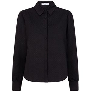 Lofty Manner - Blouse Lia - Zwart - Lange Mouwen - Knoopsluiting