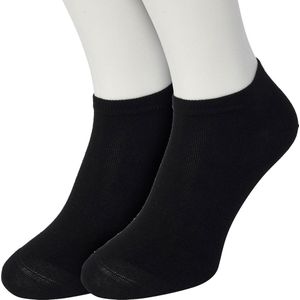 Bonnie Doon Sneakersokken Dames Zwart maat 36/42 - 2 paar - Basis Korte Sokken - Gladde Naden - Enkel Sokken - Uitstekend Draagcomfort - Enkelsokken - Sneaker Sokken - 2-pack - Multipack - Effen - Black - OL8110012.101