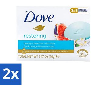 2 x Dove - Zeep - Restoring - Blauwe vijg & Sinaasappelbloesem - Hydraterend en verfrissend - 90 g - Dove Zeep - Go Fresh - Blauwe Vijg - Sinaasappelbloesem - Hydraterende Zeep