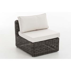 Loungestoel deluxe - Weerbestendig - Tuinstoel - Wicker - Creme - Tuinstoelen set van 1