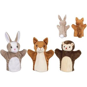 Goki Hand puppets, squirrel, rabbit and hedgehog