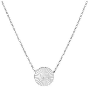 collier rondje gediamanteerd 40 + 5 cm zilver gerhodineerd 1330537
