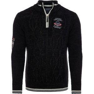 Heren Gebreide Troyer met Borduursel - Comfortabele Regular Fit Truien voor Kantoor en Vrijetijd