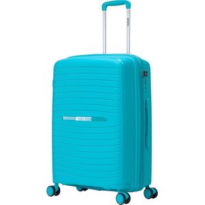 BlockTravel Palma - PP - reiskoffer met wielen - M - 63 tot 71 liter - vergrootbaar - met inbouw TSA cijferslot – blauw
