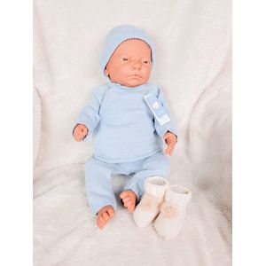 Mac Ilusion Gebreid Baby Pakje 3-dlg | BAS12 | Overslag | Blauw | Prematuur | maat 44