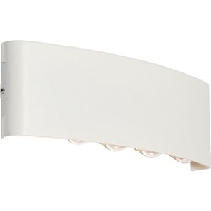 QAZQA silly - Moderne LED Wandlamp Up Down voor buiten - 10 lichts - D 4 cm - Wit - Buitenverlichting