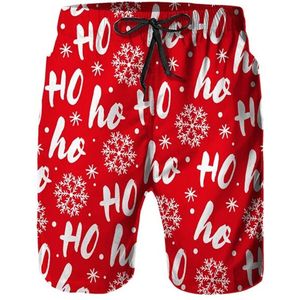 Kerst Zwembroek Ho Ho Ho - Prachtig ontwerp - Prachtige korte broek - Rood en Wit - Vakantie - Heren