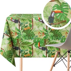 Tropisch Vinyl Tafelkleed - Afwasbaar en Waterdicht voor 6 Zitplaatsen