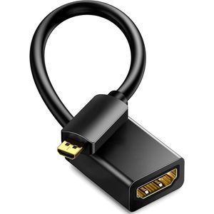 Qost - Micro HDMI naar HDMI adapter - Zwart - 4K UHD 2160p - FULL HD 1080p adapter - Compatibel met Raspberry Pi 5 , 4 / Camera / Tablet