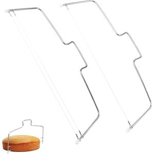 Metalen Taartmessen - Taartsnijder 2 Stuks - Verstelbare Snijlijn - 32 cm - Taartbodem Snijhulpmiddel