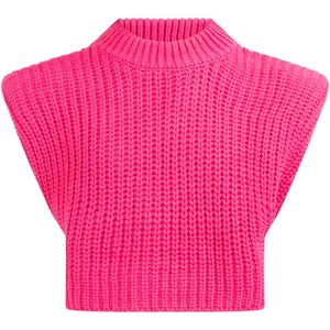 myMo - Grofgebreide Truivest - Zacht Garenmix - Ronde Hals - Cropped Pasvorm