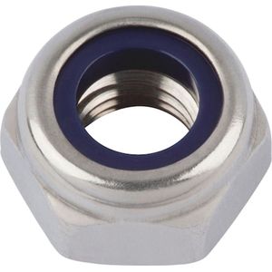 Wurth - DIN 985 roestvast staal A2 blank - Zeskantmoer, lage vorm, met klemdeel (niet-metalen inzetstuk) DIN 985 RVS A2, blank - x 25 st