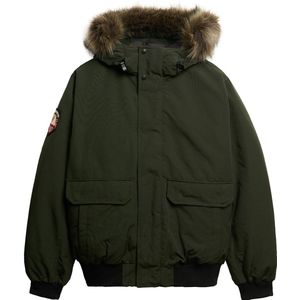 Superdry EVEREST FAUX FUR BOMBER JACKET Heren Jas - Surplus Goods Olive Green