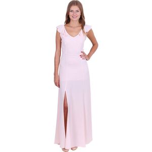 John Zack Elegante roze maxi jurk