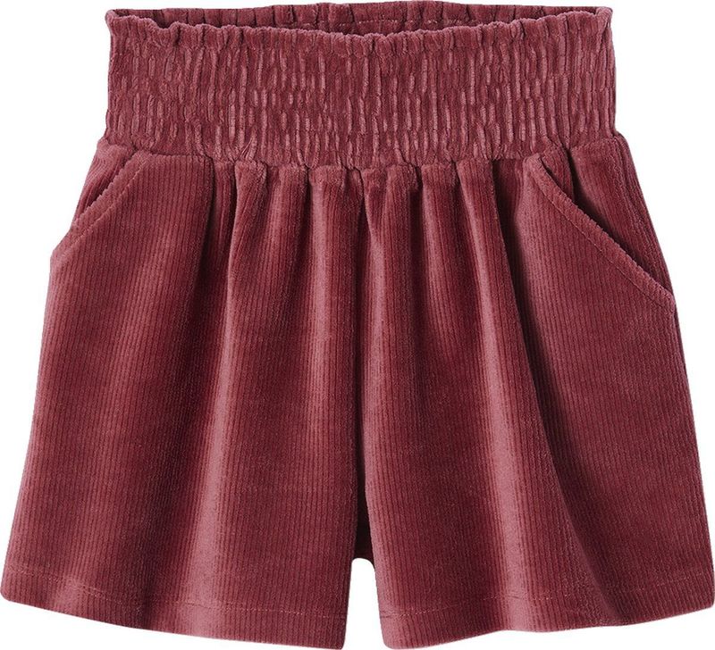 Fluwelen Meisjesshort - Pruim - Met Smokwerk - Korte Broeken